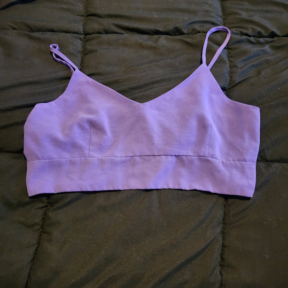 Lavender Crop Top with Spaghetti Straps